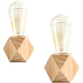 Miniatyrbillede 1 af 5: Små bordlamper, sengebordslamper med diamantformet træbase
