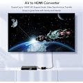 Miniatyrbilde 4 av 5: RCA til HDMI, AV til HDMI Konverter, 1080P Mini RCA Kompositt CVBS Video Audio Konverter Adapter Støtte PAL/NTSC for