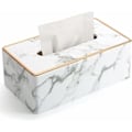 Miniatyrbild 1 av 5: Servettbox, Rektangulär PU Läder Servetthållare för Hem/Kontor/Bil Dekor 25x13,3x9,6 cm - Phnom Penh Ma