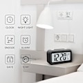 Miniatyrbild 5 av 5: Digital väckarklocka, LED-ljus väckarklocka, batteridriven tyst väckarklocka med stora siffror för barn flickor pojkar tonåringar vuxna, väckarklocka