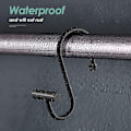Miniatyrbillede 5 af 5: 4 sorte metal shower curtain kroge, rustfri bruseforhæng