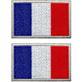 Miniatyrbilde 1 av 4: 2 militærmerker - 8 x 5 cm - Sett med 2 klømerkeflagg til å sy på ryggsekk, militærjakke, taktisk vest for airsoft, 2 broderte merker for barn
