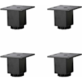 Miniatyrbillede 1 af 5: 4 stk. (5 cm/2 tommer) Højdejusterbare møbelben i aluminiumslegering, sofabordsben, vaskeskabsben til badeværelset, 5-40 cm, mat sort, med skruer