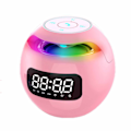 Miniatyrbild 1 av 3: Trådlös Bluetooth-högtalare Väckarklocka Färgglad Subwoofer med LED-display FM-radio Väckarklocka Bluetooth Hifi-kort