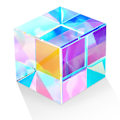 Miniatyrbillede 1 af 5: 25mm farvet optisk glas X-Cube prisme