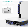 Pikkukuva 5 / 5: Jäähdytystuuletin LED-valolla, parannettu hiljainen 3 tuulettimella ja ohjaimella USB-liitännällä Disc/Digital Editionille, sopii PS5-telineeseen ja lisävarusteisiin (valkoinen)