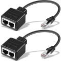 Pikkukuva 1 / 5: RJ45-Ethernet-kaapeli 2 kpl Verkkoadapteri Ethernet-jakaja Sovitin