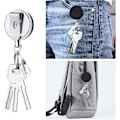 Miniatyrbillede 5 af 5: 2 STK. Udtrækkelig Nøglering (Sort), Badge Reel Holder, Kraftig Badge Reel Nøglering med Stål Reel Kæde og Krog,