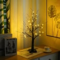 Miniatyrbilde 2 av 5: 1 stk LED Bjørketre Bordlampe 24 Varme Lys Miniatyr