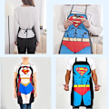 Miniatyrbillede 3 af 5: 2 sæt køkkenforklæder - Superman version til mænd og kvinder, parforklæder