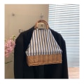 Miniatyrbilde 4 av 5: Bærbar piknikkurv, kurvvev Tote Canvas Bag med to