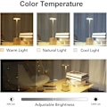 Miniatyrbilde 4 av 5: Gull, Oppladbar Trådløs Bordlampe, 3600mAh LED Skrivebordslampe Metalldesign USB-Lading, 3 Fargemoduser, for Nattbord