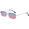 Pikkukuva 1 / 5: SlimRimlessRectangularSunglassesVintageSlenderClearGlassesSpring