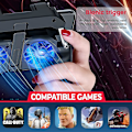 Miniatyrbild 5 av 5: PUBG Mobile Game Controller, PUBG Controller Game Handle med dubbla kylfläktar Joystick med L1R1 Radiator Game Controller Trigger för PUBG.