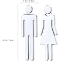 Pikkukuva 2 / 5: Pari irrotettavaa WC-tarraa, 3D-peilivinyyli, seinätarra, miehille ja naisille, seinätarra baariin ja kouluun (hopea)