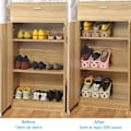 Miniatyrbillede 4 af 5: 10-pak Justerbar Skohylde, Stabel Sko, Skoorganiser, Pladsbesparende Skohylde Stand (Sort)