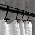 Miniatyrbillede 4 af 5: 4 sorte metal shower curtain kroge, rustfri bruseforhæng