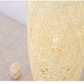Miniatyrbillede 5 af 5: (Farve: Beige) Bordlampe med trækugle af træ, rattan og snor, bordlampe til soveværelse, boligindretning, bordlampe med fuld mørklægning