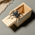 Miniatyrbild 4 av 4: 1 stycke skämtlåda i trä, liten Halloween-skräckleksak