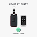 Miniatyrbild 5 av 5: Bilnyckelskydd kompatibel med Renault 4-knappars smart key (endast Keyless Go)  PU-läder bilnyckelskydd  Rör inte