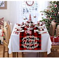 Miniatyrbilde 3 av 4: Juleduk - Rød og svart rutete, 33x180 cm, Rektangulær duk Vaskbar duk Flekkbestandig