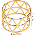 Miniatyrbillede 2 af 5: 16 stk. Guld Hule Design Metal Servietringe, Middagsserviet
