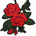 Miniatyrbillede 5 af 5: 3 stk. Broderet Stryge-på-lappe Sy-på-mærke Rose Blomst Form