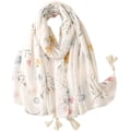 Miniatyrbilde 1 av 5: 180*90cm Boho Skjerf for Kvinner Lett Blomstermønstret Skjerf Mote Frynsete Skjerf Sjal