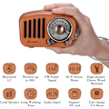 Pikkukuva 2 / 5: Kannettava radio Bluetooth-kaiutin, käsintehty retro puinen Bluetooth 4.2 mini kaiutin subwooferilla ja audio sisääntulolla Ja