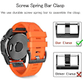 Miniatyrbilde 4 av 5: 1 stk. armbånd Fenix 5 i silikon, kompatibel med Fenix 5, 22 cm bredt, kompatibel med Garmin Fenix 5/Fenix 5 Plus/Forerunner 935/Approach S60/Quatix 5/Feni