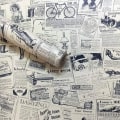 Pikkukuva 1 / 5: Vintage-vinyyli itseliimautuva sanomalehtitapetti, kuori ja liimaa