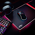 Miniatyrbillede 2 af 5: Mustache RGB Gaming Musemåtte med Blød Stofoverflade, 7 LED Farve Musemåtte 250*350*3mm
