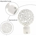 Miniatyrbild 3 av 5: 2 st Gardinstång Ändknoppar 28mm Vit, Par Gardinstång Ändknopp Draperiskena Stånghuvud För Gardinstång Dekoration