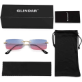 Pikkukuva 5 / 5: SlimRimlessRectangularSunglassesVintageSlenderClearGlassesSpring