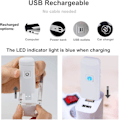 Miniatyrbillede 5 af 5: USB-læselampe - Genopladelig LED-læselampe med læselampe til læsning i sengen Klemme 3 niveauer Lysstyrke Justerbar Foldbar miniklipslampe