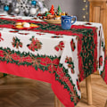 Miniatyrbilde 2 av 5: Juleduk Rektangulær - 60x70 Tommer Kristtornbåndmønster Rynkebestandig Vaskbar Juleduk for