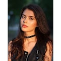Miniatyrbillede 4 af 5: Sort Blondering 6 stk Sort Rustfrit Stål Choker Halskæder til Kvinder