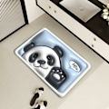 Miniatyrbillede 4 af 5: Panda Superabsorberende Gulvmåtte Skridsikker Absorberende Bademåtte Memory Foam Bademåtte Blød Hurtigtørrende Bademåtte 3D Blomst