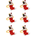 Miniatyrbillede 1 af 5: Juleservietspænde 6 STK Juleservietringe, Guld Juleservietholdere til Borddekoration Servietringe