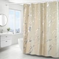 Miniatyrbillede 1 af 5: (Beige) Simpelt Sølv Marmoreret Bruseforhæng - 180*180cm, Maskinvaskbart Polyester Bruseforhæng med Vægtet B