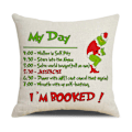 Miniatyrbild 5 av 5: Jul Kuddfodral 45x45cm Set om 4 - Grinch Fyrkantigt Örngott Kuddfodral Skydd för Soffa Sovrum