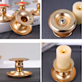 Miniatyrbillede 5 af 5: Stykker Guld Messing Metal Lysestage Lysestager Passer til Keglelys, Lysestager, Fyrfadslys og Søjlelys