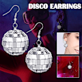 Pikkukuva 4 / 5: 1 pari (hopea) Uudet liioitellut metalliset suuret ympyrät Retro Disco Ball