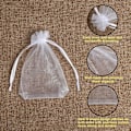 Miniatyrbillede 3 af 4: 100 stk. Premium Sheer Organza-poser, Hvide Bryllupsgaveposer Med Snøretræk, 4x6 Smykkegaveposer Til Fest, Smykker, Jul, Festival, Badeværelse S