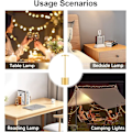 Miniatyrbilde 5 av 5: Gull, Oppladbar Trådløs Bordlampe, 3600mAh LED Skrivebordslampe Metalldesign USB-Lading, 3 Fargemoduser, for Nattbord