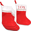 Miniatyrbillede 1 af 5: 10 stk. julesokker, juleboots, julestrømper til fyld og ophængning af gaver til jul