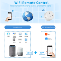 Miniatyrbilde 3 av 5: 1 stk WIFI smart stikkontakt 16A strømforbruk AI stemme
