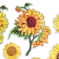 Miniatyrbillede 3 af 5: 18 solsikke broderi mærker, broderede applikationsmærker
