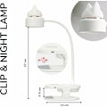 Pikkukuva 2 / 4: Valkoinen joustava klipsikiinnitteinen lamppu yövalolla / USB-ladattavalla akulla / LED-lukuvalo ja lukuvalaisin