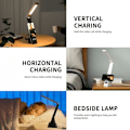 Miniatyrbilde 4 av 5: LED Skrivebordslampe med Trådløs Lader 3-i-1 Hurtigladestasjon, Berøringskontroll Skrivebordslampe med Timer